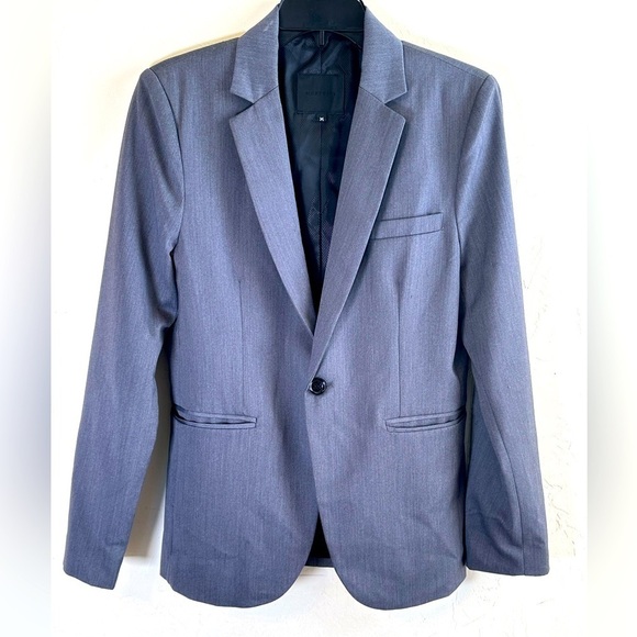 Morphine Grey Career Boyfriend One Button Lined Blazer Sz M - Picture 1 of 10